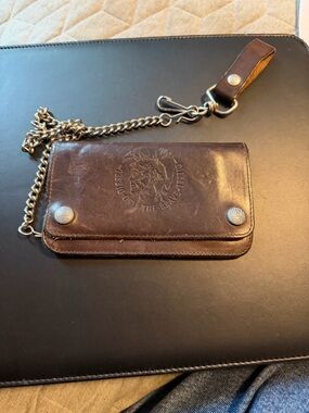 Diesel Dark Brown Leather Wallet with Chain